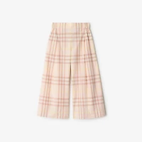 Check Cotton Trousers in Shell | Burberry® Official