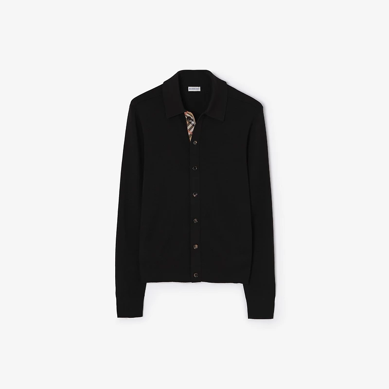 Wool Cardigan in Black - Men | Burberry® Official