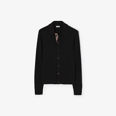 Wool Cardigan in Black - Men | Burberry® Official