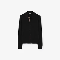 Wool Cardigan in Black - Men | Burberry® Official