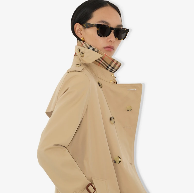 Mid-length Kensington Heritage Trench Coat in Honey - Women, Cotton Gabardine | Burberry® Official