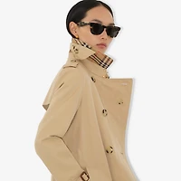 Mid-length Kensington Heritage Trench Coat in Honey - Women, Cotton Gabardine | Burberry® Official