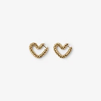 Heart Twisted Hoop Earrings in Gold - Women | Burberry® Official