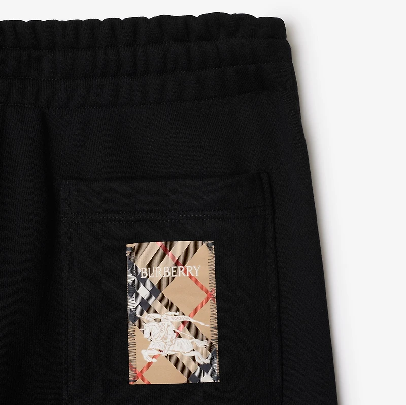 Check Label Cotton Jogging Pants in Black - Women | Burberry® Official