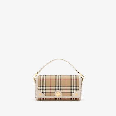 Top Handle Note Bag in Vintage check/soap beige - Women, Cotton, Technical | Burberry® Official