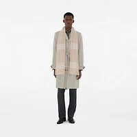 Wide Check Wool Scarf in Smoke | Burberry® Official