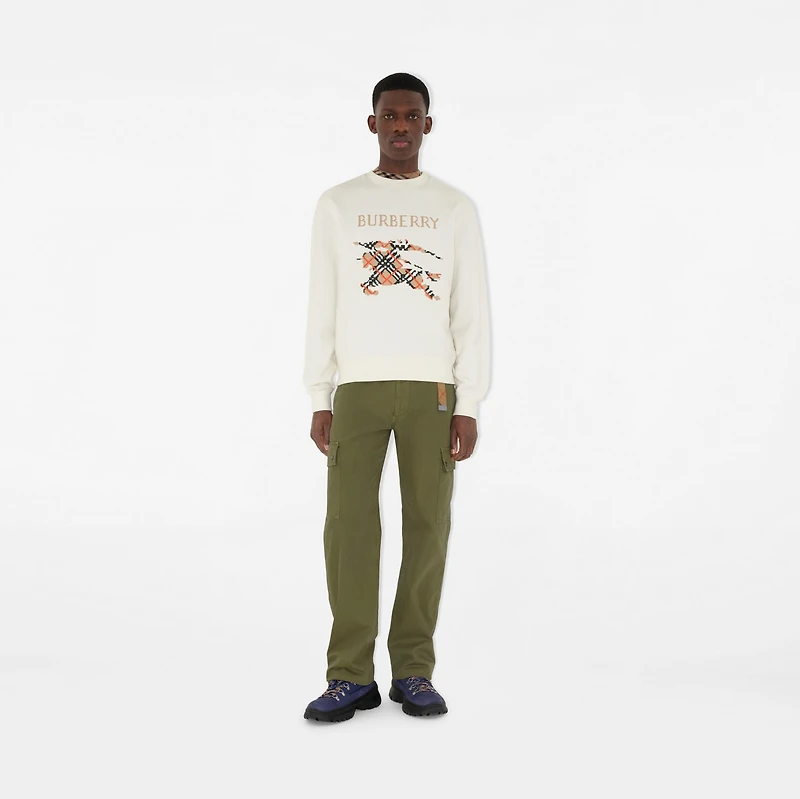 Cross Stitch EKD​ Cotton Sweatshirt in Chalk white - Men | Burberry® Official