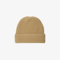 Logo Wool Beanie in Sand - Men | Burberry® Official