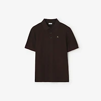Metal Knight Cotton Polo Shirt in Clove brown - Men | Burberry® Official