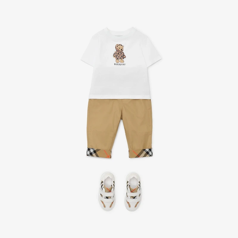 Puffer Bear Cotton T-shirt in White | Burberry® Official