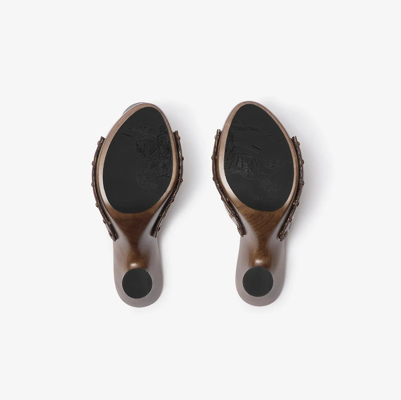 Check Potter Mules in Light beige - Women | Burberry® Official