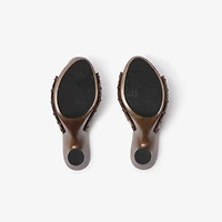 Check Potter Mules in Light beige - Women | Burberry® Official