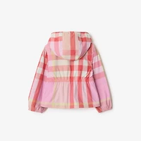 Reversible Check Nylon Hooded Jacket in Strawberry pink | Burberry® Official