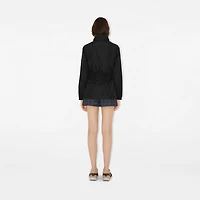 Short Checker-tape Nylon Parka in Black - Women | Burberry® Official