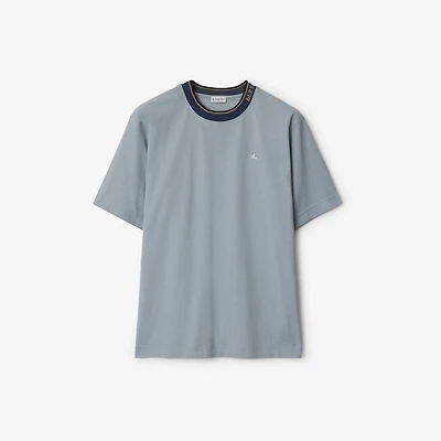 Logo Cotton T-shirt in Gale grey - Men | Burberry® Official