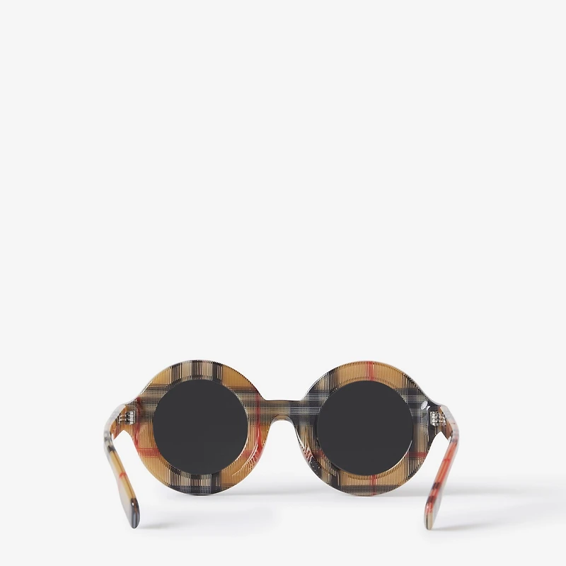 Check Round Sunglasses in Archive beige | Burberry® Official