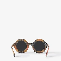 Check Round Sunglasses in Archive beige | Burberry® Official