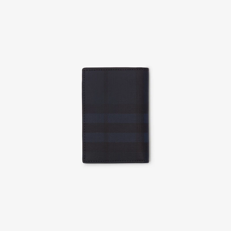 City Check Folding Card Case in Navy - Men, Cotton, Technical | Burberry® Official