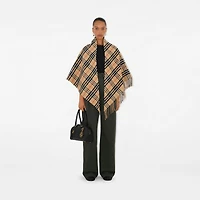 Check Wool Cashmere Cape in Sand | Burberry® Official