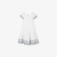 Broderie Anglaise Cotton Dress in White | Burberry® Official