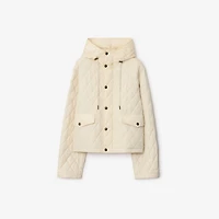 Cropped Quilted Nylon Hooded Jacket in Nutmeg - Women | Burberry® Official