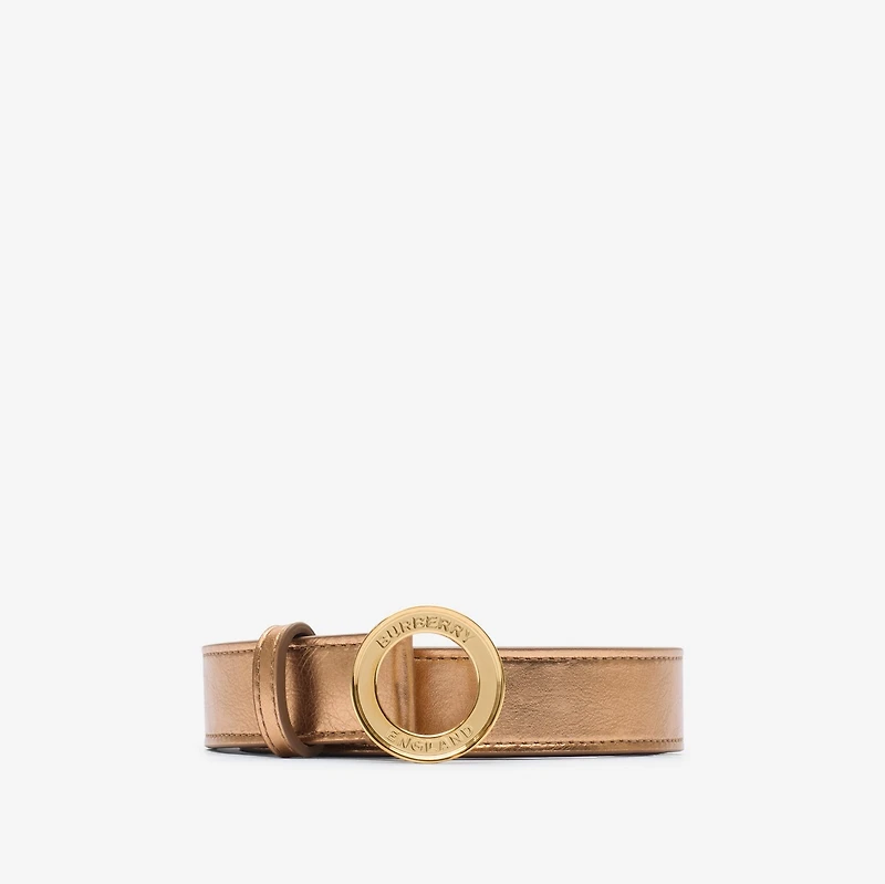 Logo Graphic Leather Belt in Trumpet bronze - Women | Burberry® Official