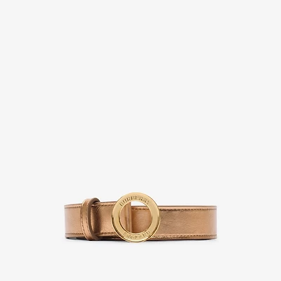 Logo Graphic Leather Belt in Trumpet bronze - Women | Burberry® Official