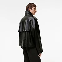 Cropped Leather Leadenham Trench Coat in Black - Men | Burberry® Official