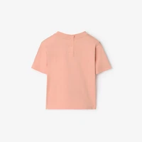 Check Trim Cotton T-shirt in Slipper pink | Burberry® Official