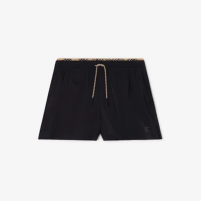 Stretch Nylon Shorts in Black - Women | Burberry® Official