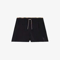 Stretch Nylon Shorts in Black - Women | Burberry® Official