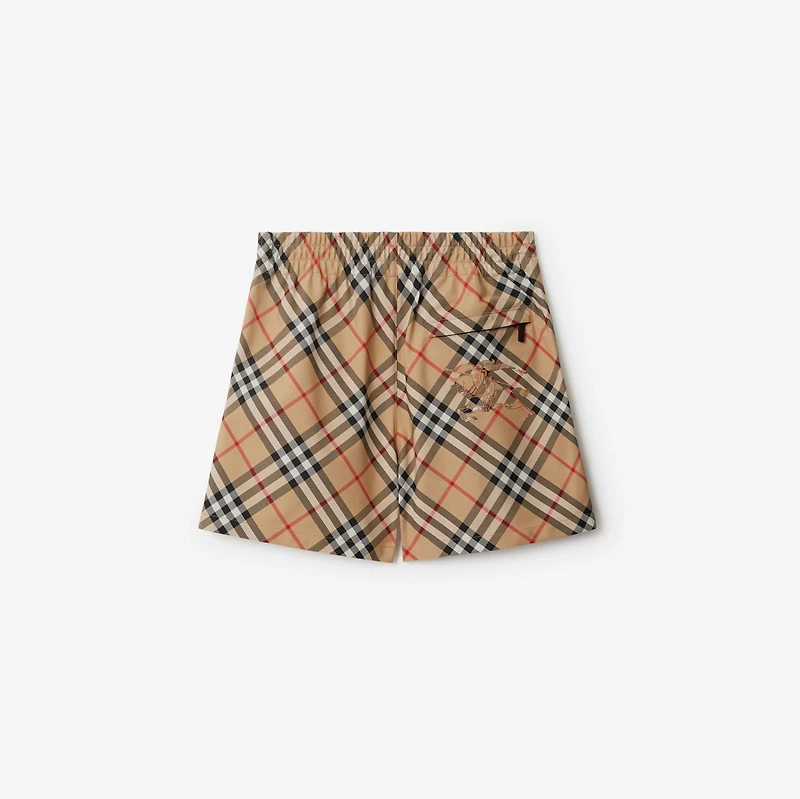 Check Shorts in Sand - Women