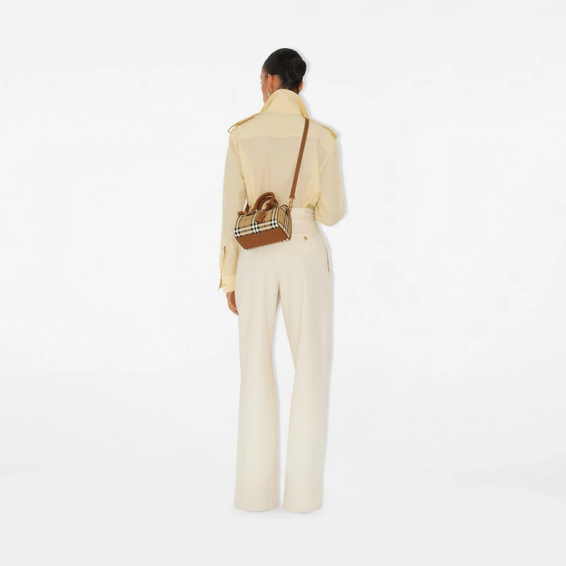 Mini Check Bowling Bag in Archive beige/briar brown - Women | Burberry® Official
