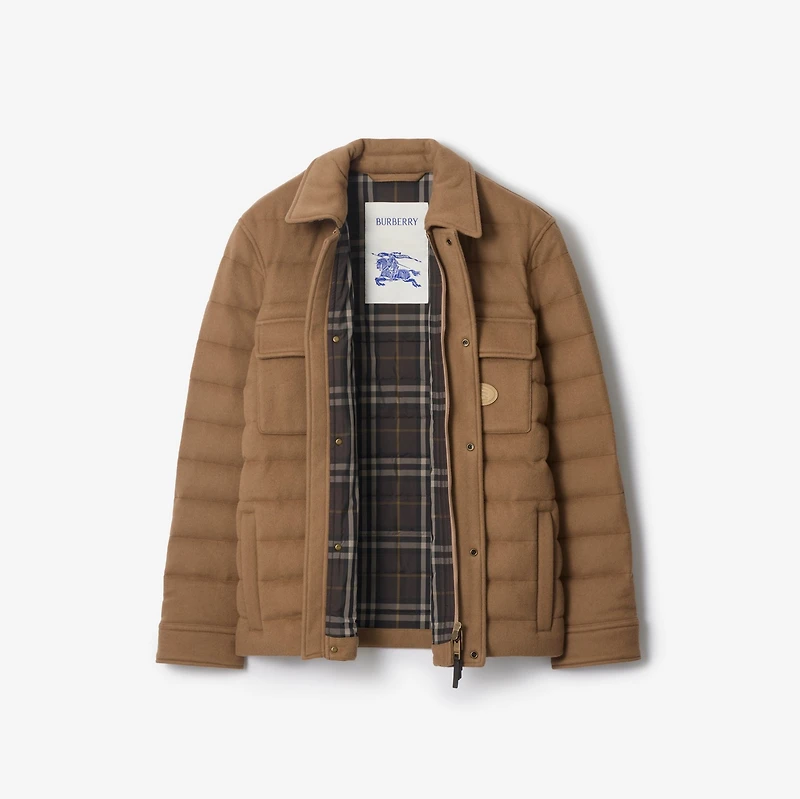 Cashmere Padded Overshirt in Camel - Men | Burberry® Official