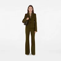 Nylon Wool Blend Tailored Jacket in Furrow - Women | Burberry® Official