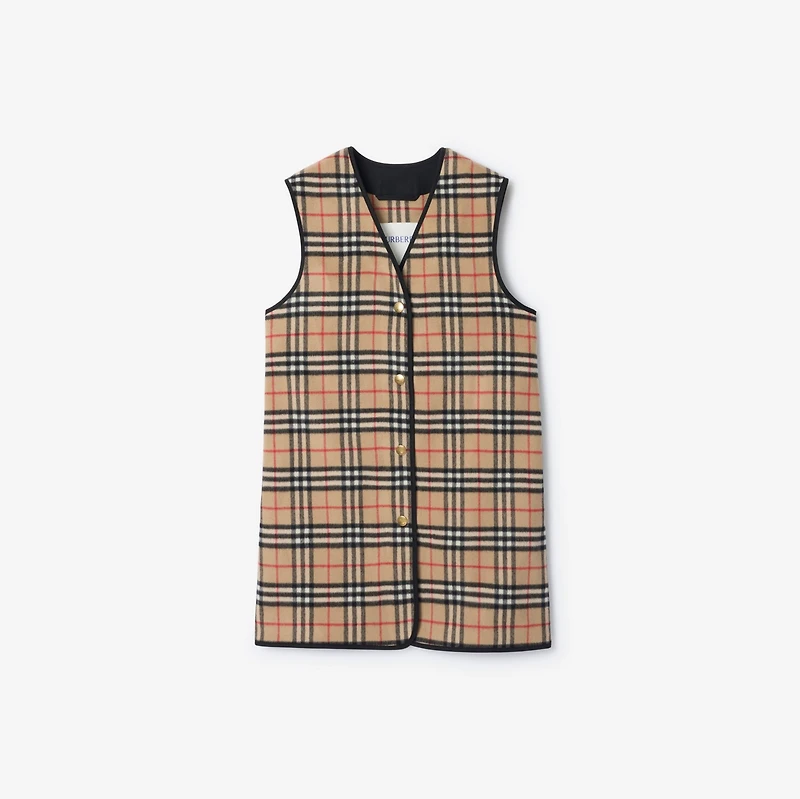 Check Wool Cashmere Warmer in Archive beige - Women | Burberry® Official