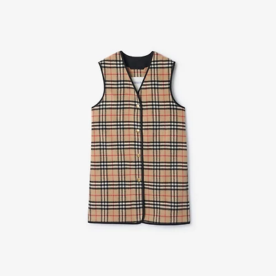 Check Wool Cashmere Warmer in Archive beige - Women | Burberry® Official