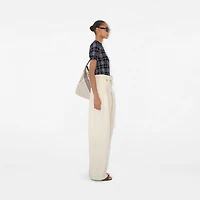 Check Wool Blend Top in Ink/chalk - Women | Burberry® Official