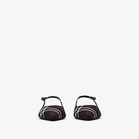 Check Dame Slingback Ballerinas​ in Mahogany brown - Women | Burberry® Official