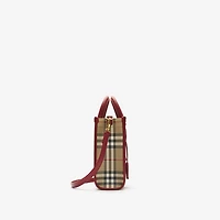 Mini Freya Tote in Archive beige/ruby red - Women | Burberry® Official