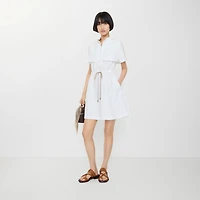 Cotton Poplin Dress in Optic white - Women | Burberry® Official