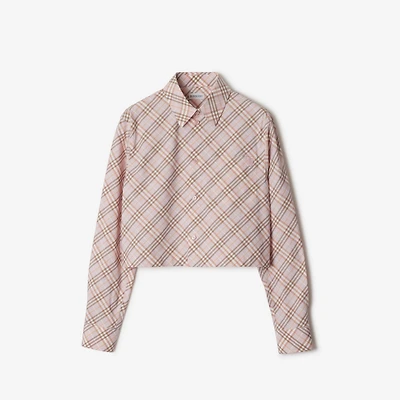Cropped Check Cotton Shirt in Floss - Women | Burberry® Official