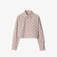 Cropped Check Cotton Shirt in Floss - Women | Burberry® Official