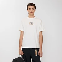 EKD Check Cotton T-shirt in Chalk white - Men | Burberry® Official