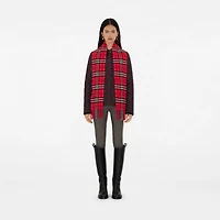 Narrow Check Cashmere Scarf in Post red | Burberry® Official