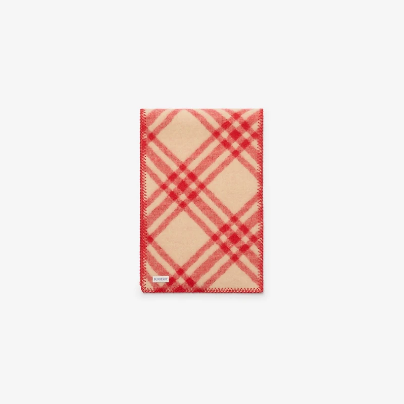Check Wool Scarf in Crayon red | Burberry® Official