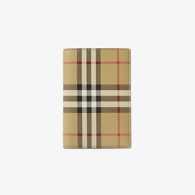 Check Passport Holder in Archive beige - Men | Burberry® Official