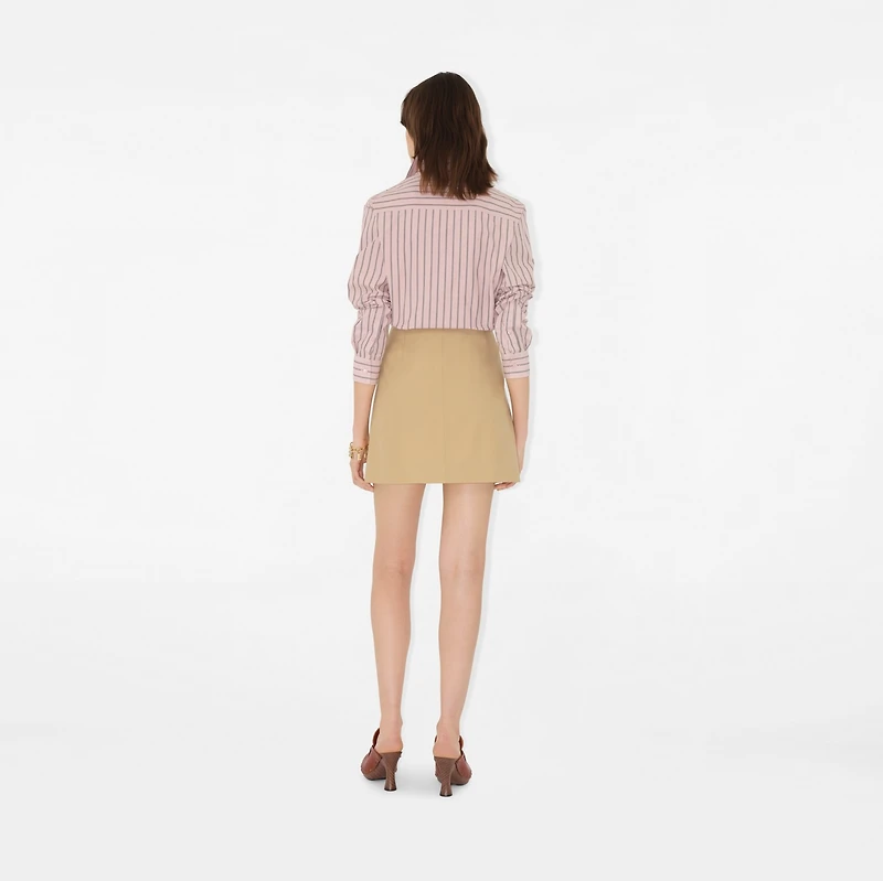 Bonded Gabardine Trench Mini Skirt in Flax - Women, Cotton | Burberry® Official