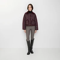 Cropped Quilted Nylon Floriston Jacket in Mahogany brown - Women | Burberry® Official