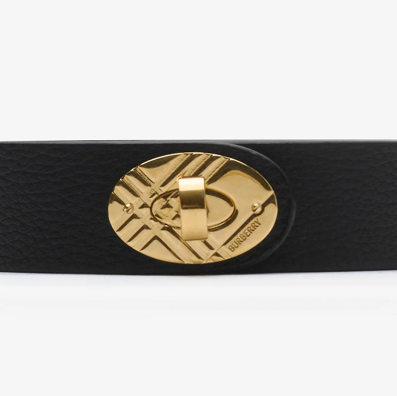 Leather Cotswolds Belt in Black/gold - Women | Burberry® Official